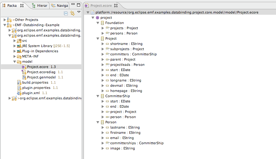 Screen shot of the Ecore-Editor Screen shot of the Ecore-Editor